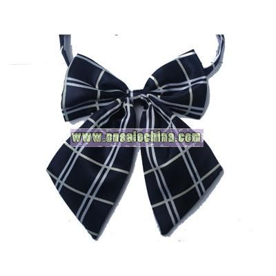 Women's polyester adjustable tulip bow tie with neat pattern