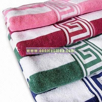 100% Cotton Bath Towels with Words Satin