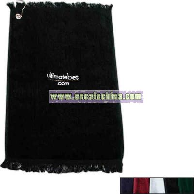 Microfiber golf towel with nylon sleeve