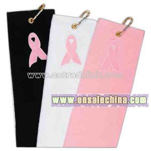 Stock Pink Ribbon Golf Towels