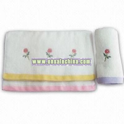 Face Towel with Embroidery