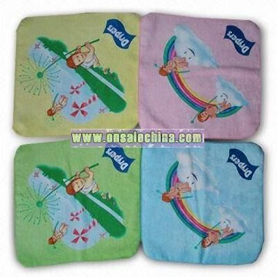 Printed Face Towel with Elastic Border or Terry Style