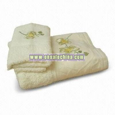 Hand Towel with Flower Design