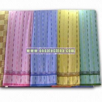 Towel Coverlet with Flat Stitched Hem