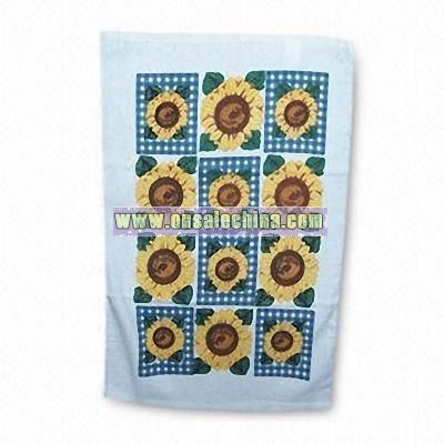 Tea Towel with sunflower Design
