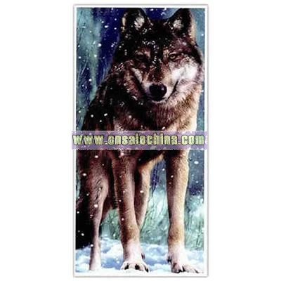 Snow Wolf Fiber Reactive Beach Towel