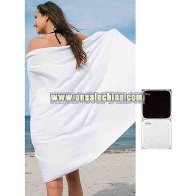 White mid weight cotton beach towel