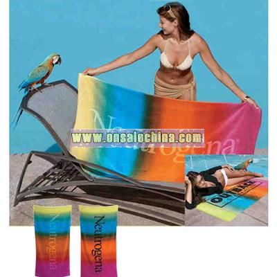 Towel with 5 tropical colors on one side