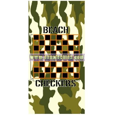 Camouflage Color Checkers Beach Game Towel