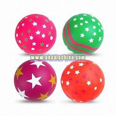 Star and Wave Design Rubber Balls
