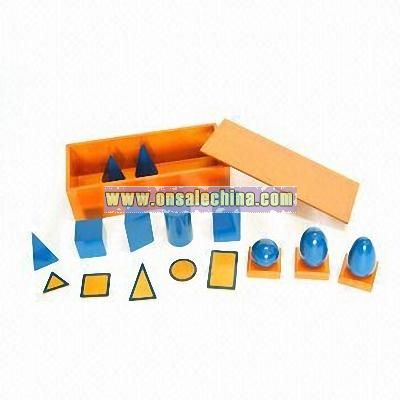 Blue Geometric Solids with Box