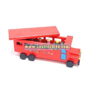 Wooden Toy-School Bus