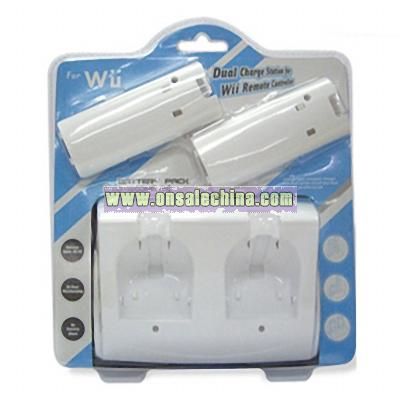 Dual Charge Station for Wii Remote Controller Video Game Accessories