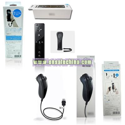 Black Remote Controller and Nunchuck for Wii Video Game Accessories