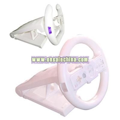 Steering Wheel with Detachable and Foldable Stand for Wii Video Game Accessories