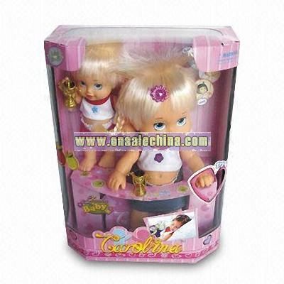 Two Vinyl Dolls Pack in Box with Music IC