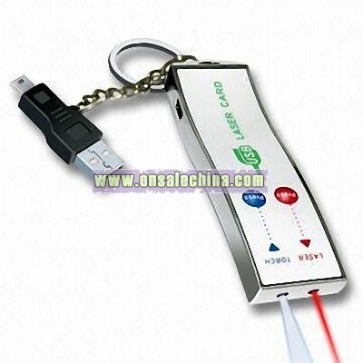 USB Flash Drive with Laser Pointer, LED, and Auto Rechargeable Battery