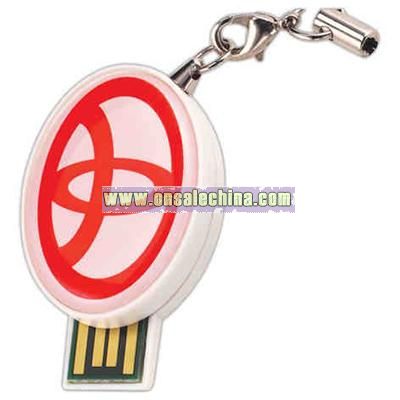 Standard Shaped Epoxy Dome Usb Flash Drive With Keyring