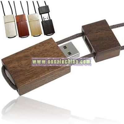 Wood Lanyard USB Flash Drives