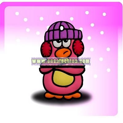 Penguin Hat Pink USB Flash Drive