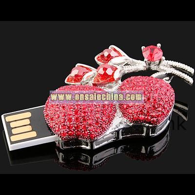 USB Jewel Cherry Necklace Flash Drive