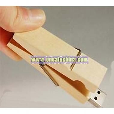 Wood Clip USB Flash Disk