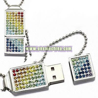 Crystal Diamond USB Memory Stick Necklaces