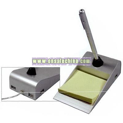 Usb Hub & pen and note pad holde