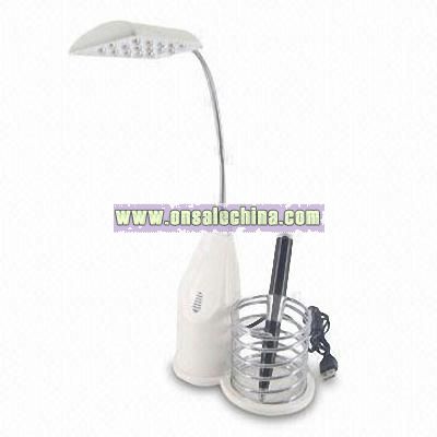USB Table Lamp with Touch Sensor On/Off Switch and Pen Holder