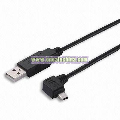 Black USB A M to Mini 5P M Cable