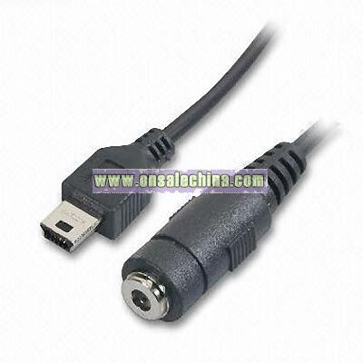 USB Mini-5P to 3.5 Four-class Plug Nickel-plated