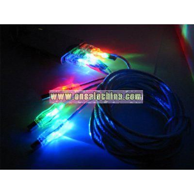 10ft illuminated usb 2.0 A to B male to male flashing led cable