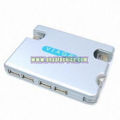 USB HUB with Auto-retractable LAN Cord