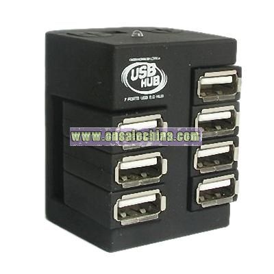 7-port USB Hub with Rubber Coated Housing