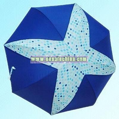 Star Patched Umbrella with Acrylic Hook Handle