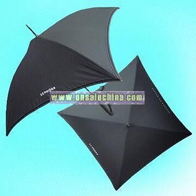 Square Umbrella with Rubber Hook Handle for Adults