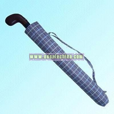 2-Section Auto Open Folding Umbrella with Shoulder Strap