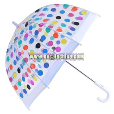 Children's PVC Dome Umbrella - Coloured dots