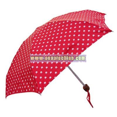 Mini Folding Umbrella - Star Red