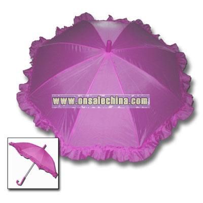 Pink Child's Ruffle Umbrella