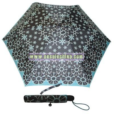 Compact Superslim Auto Open/Close Floral Umbrella