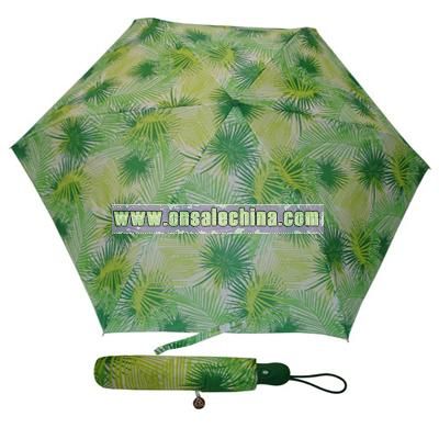 Compact Superslim Auto Open/Close Jungle Palm Umbrella