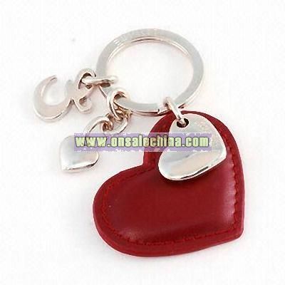 Heart Leather Keychain