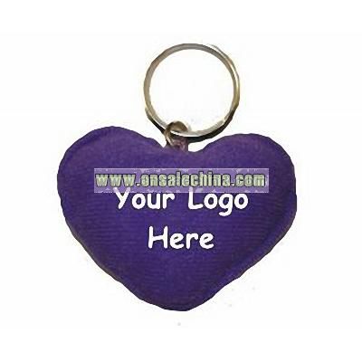Purple Velour Heart Keychain