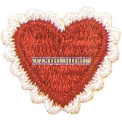 Heart with white ruffles - Valentine theme washable