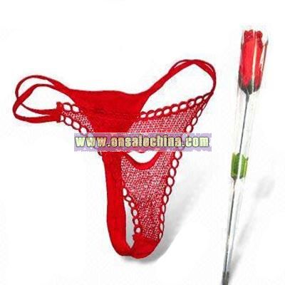 Rose Pack Lace Thong Panty