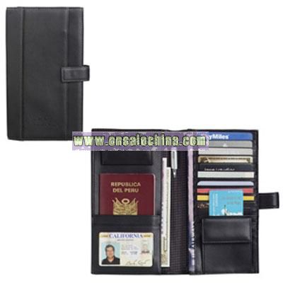 Palazzo Leather Travel Wallet - Black