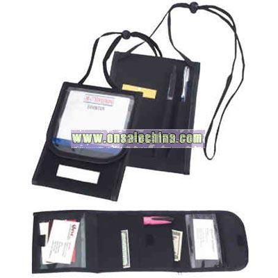 Convention badge holder with neck wallet