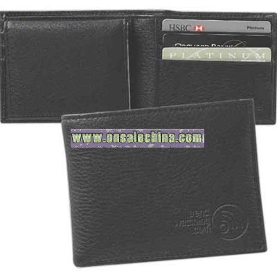 Top grain leather credit card billfold wallet