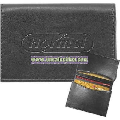 Calfskin simulated leather business card wallet